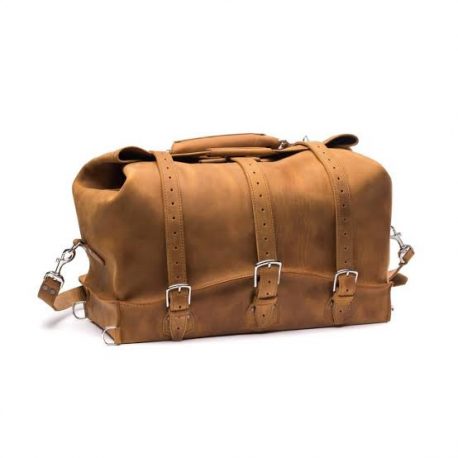 Base Color Suede Leather Duffel Bag