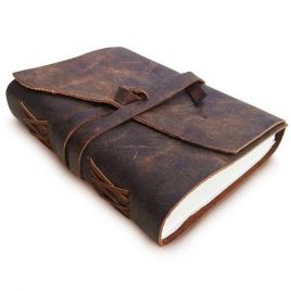 Black and Vintage Brown Shade Leather Dairy Cover