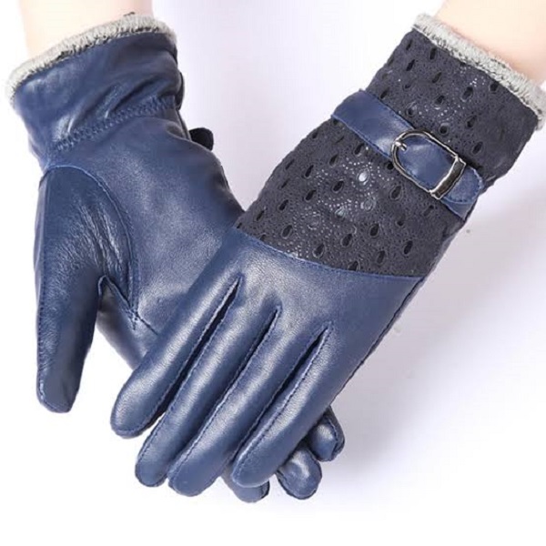 Blue Color Ladies Fashionable Full Hand Gloves - RAVEN | Leather Jacket ...