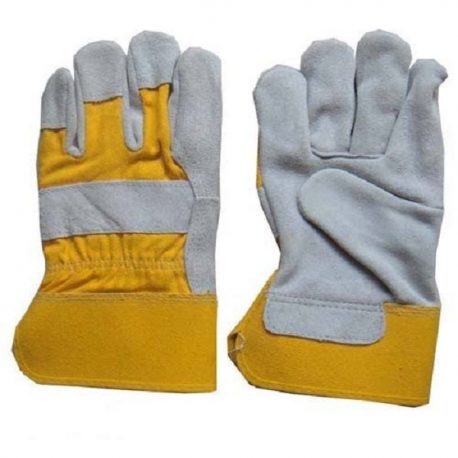 Duel Tone Suede Leather Industrial Gloves