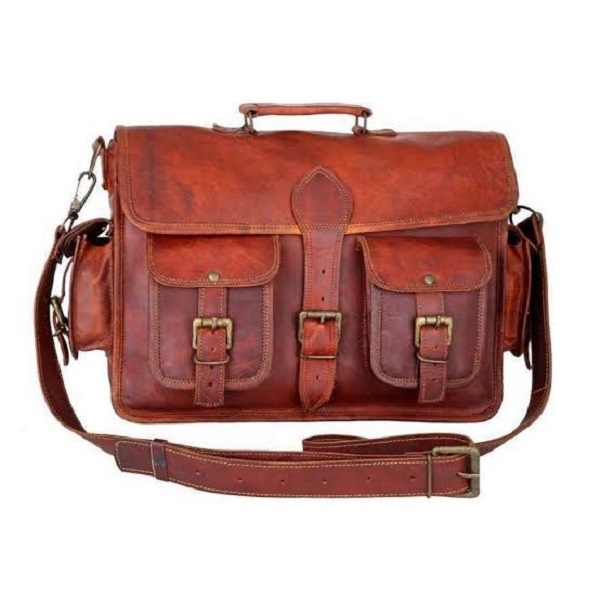 Multi Pocket Classic Retro Style Messenger Bag - RAVEN | Leather Jacket ...
