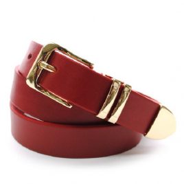 Red Color Ladies Business Class Leather Belt