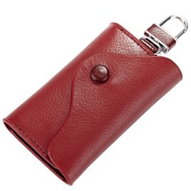 Red Color Leather Key Case