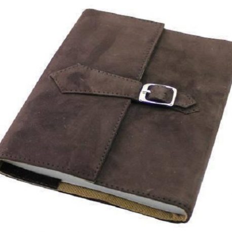 Suede Blackish Brown Leather Dairy Cover