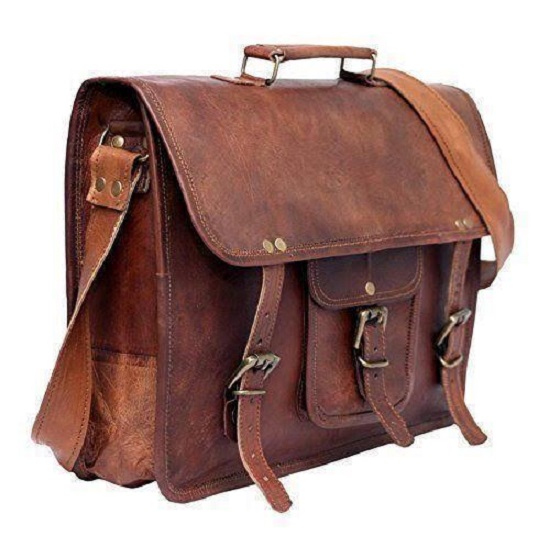 Vintage Look Executive Office Bag With Laptop Carrier - RAVEN | Leather ...