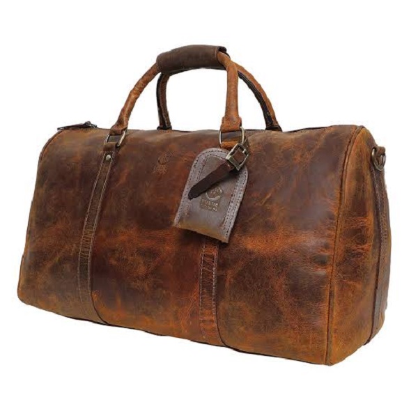Vintage Old School Large Duffel Bag - RAVEN | Leather Jacket & Goods ...